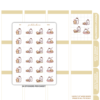 Dog Sprout Character Stickers | Planner Stickers | S31