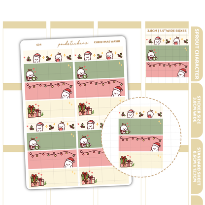Christmas Washi Sprout Character Stickers | Planner Stickers | S34