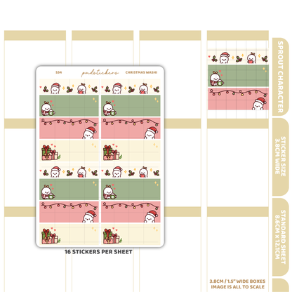 Christmas Washi Sprout Character Stickers | Planner Stickers | S34