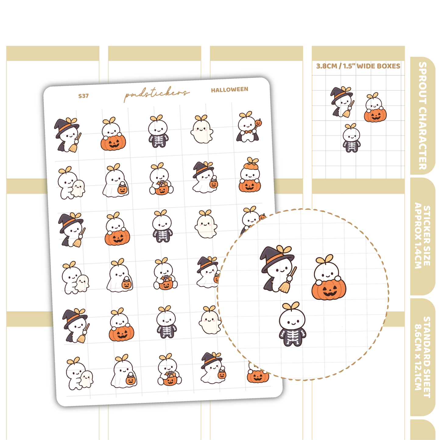 Halloween Sprout Character Stickers | Planner Stickers | S37