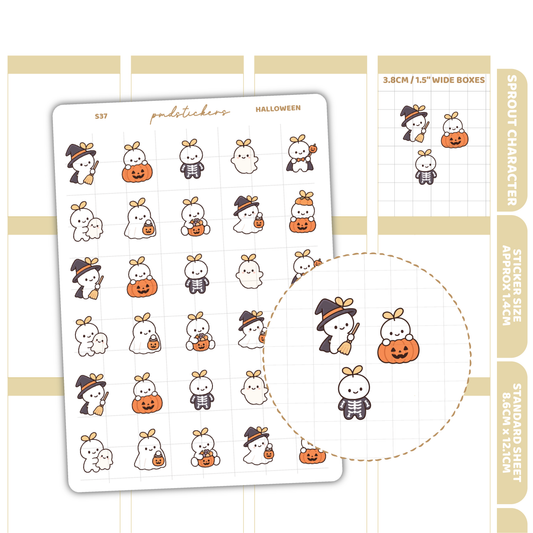 Halloween Sprout Character Stickers | Planner Stickers | S37