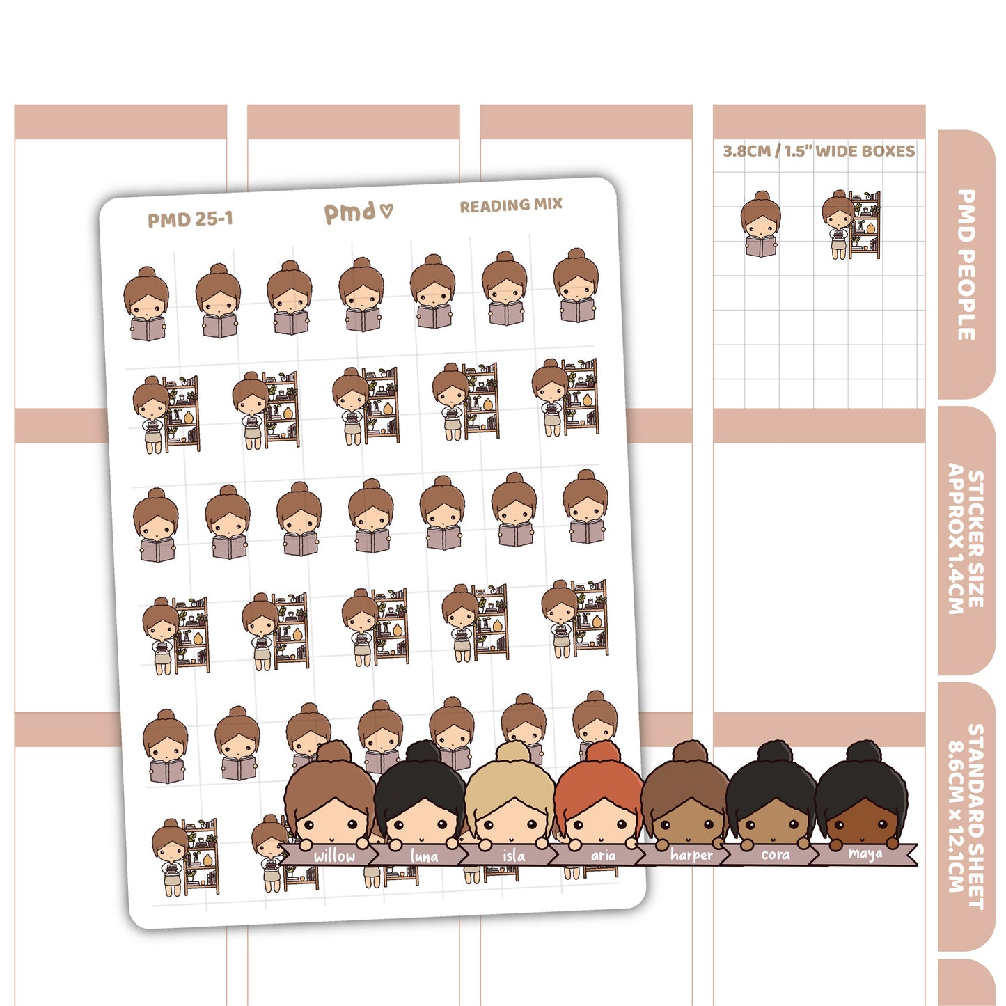 Reading Stickers | PMD People Planner Stickers | PMD25