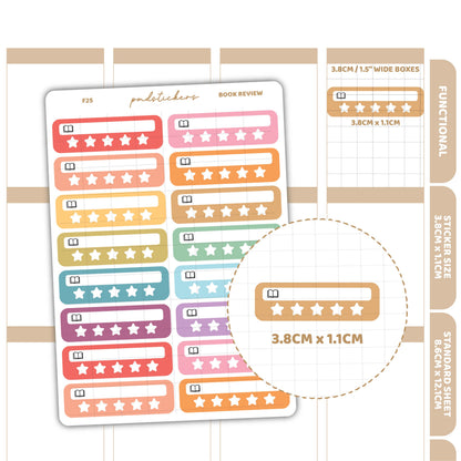 Book Review Box Stickers | Functional Planner Stickers | F25