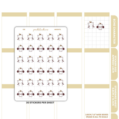 Weights Stickers | Eche Character Planner Stickers | E18