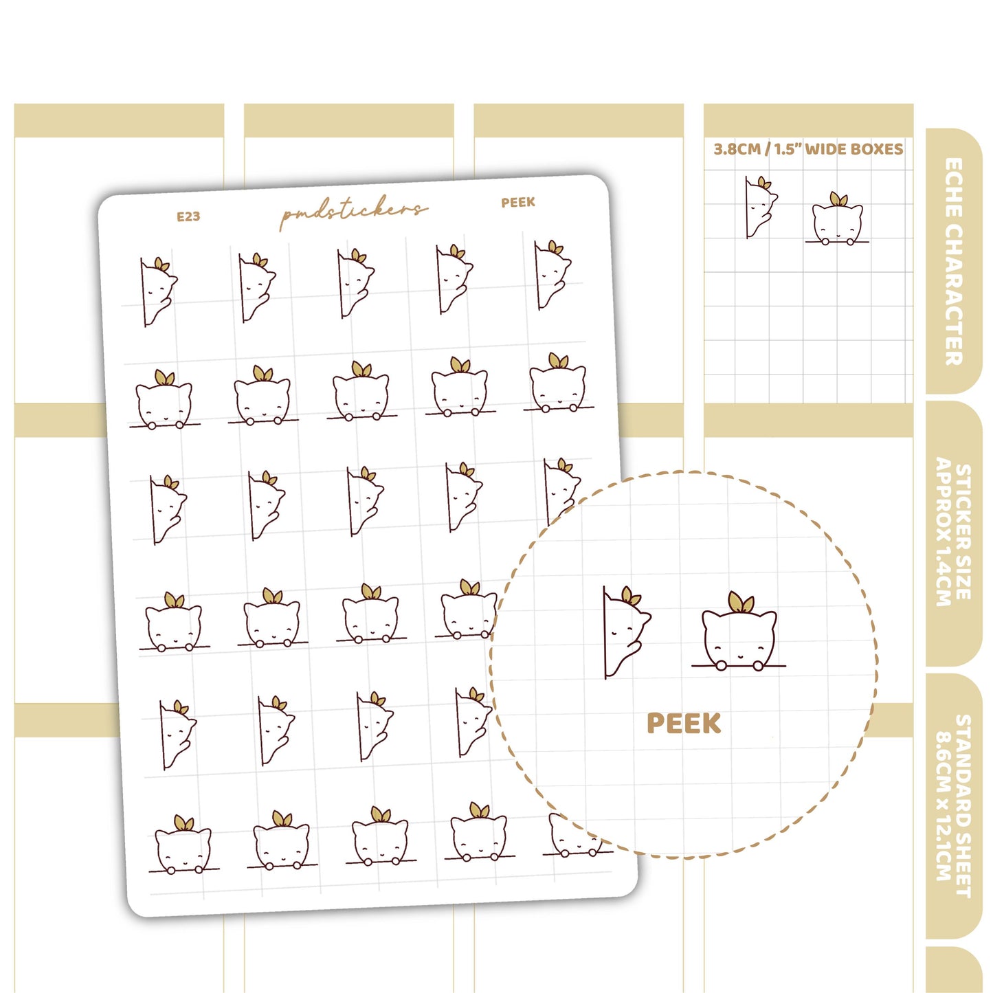 Peek Stickers | Eche Character Planner Stickers | E23