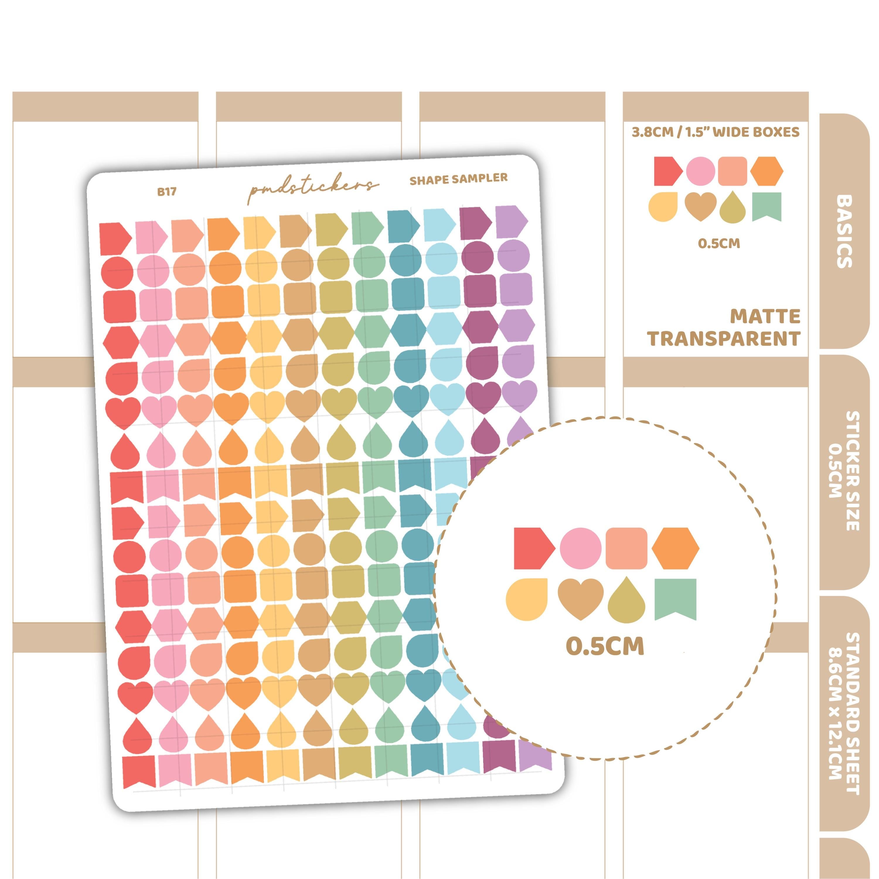 Tiny Shape Sampler Stickers | Basic Planner Stickers | B17 – PMD Stickers