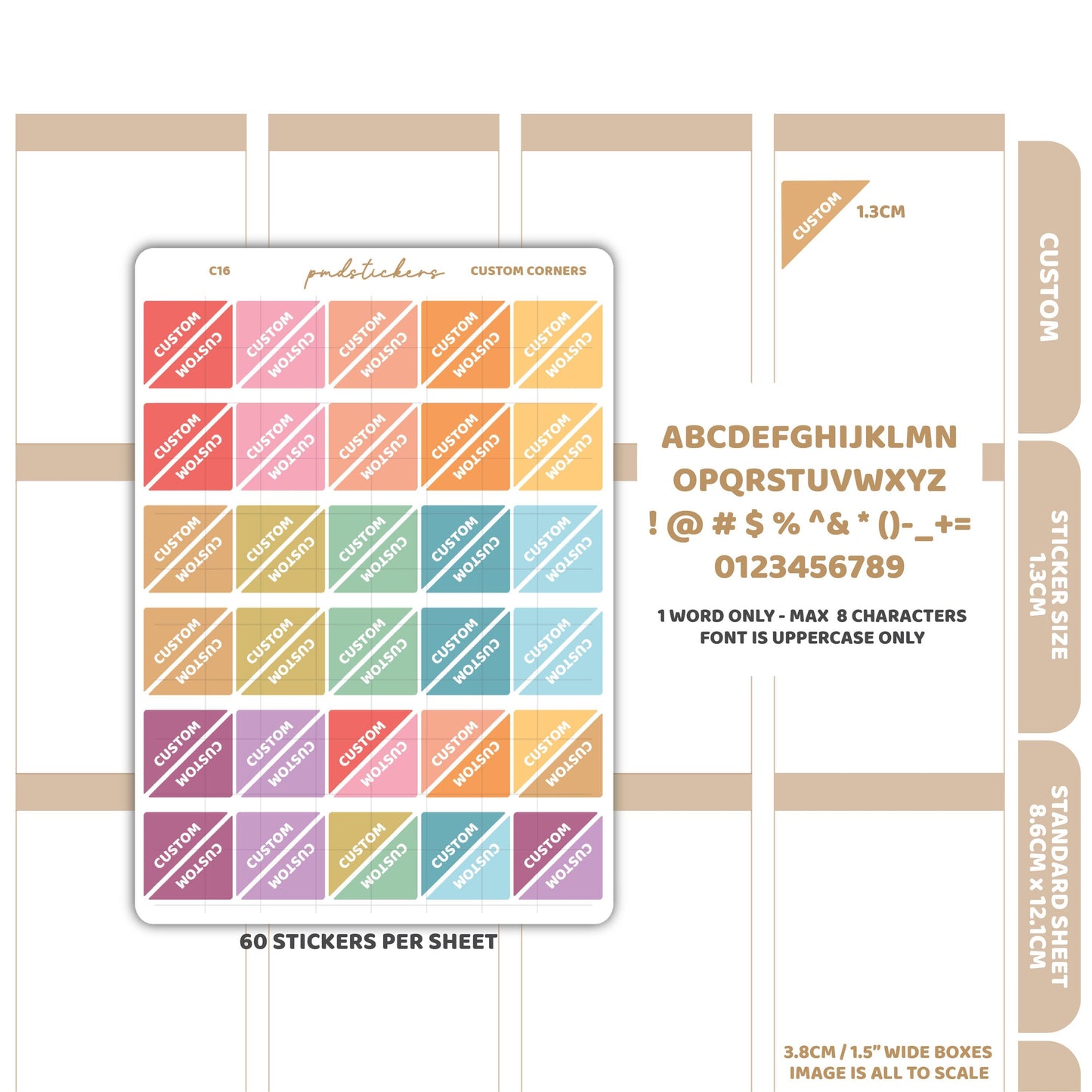 Custom Corner Stickers | Custom Planner Stickers | C16