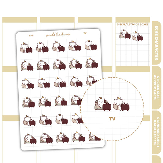 Tv Stickers | Eche Character Planner Stickers | E30