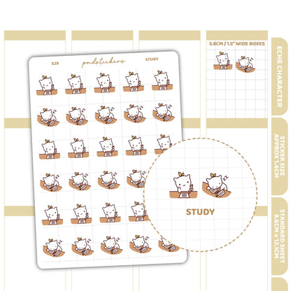 Study Stickers | Eche Character Planner Stickers | E29