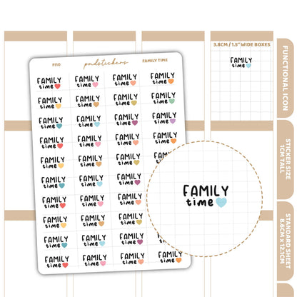 Family Time Stickers | Functional Icon Planner Stickers | FI10
