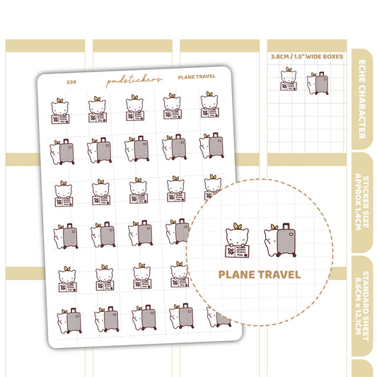 Plane Travel Stickers | Eche Character Planner Stickers | E39