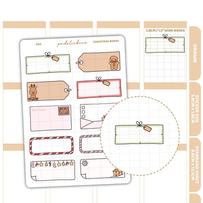 Christmas Box Stickers | Drawn Planner Stickers | D54