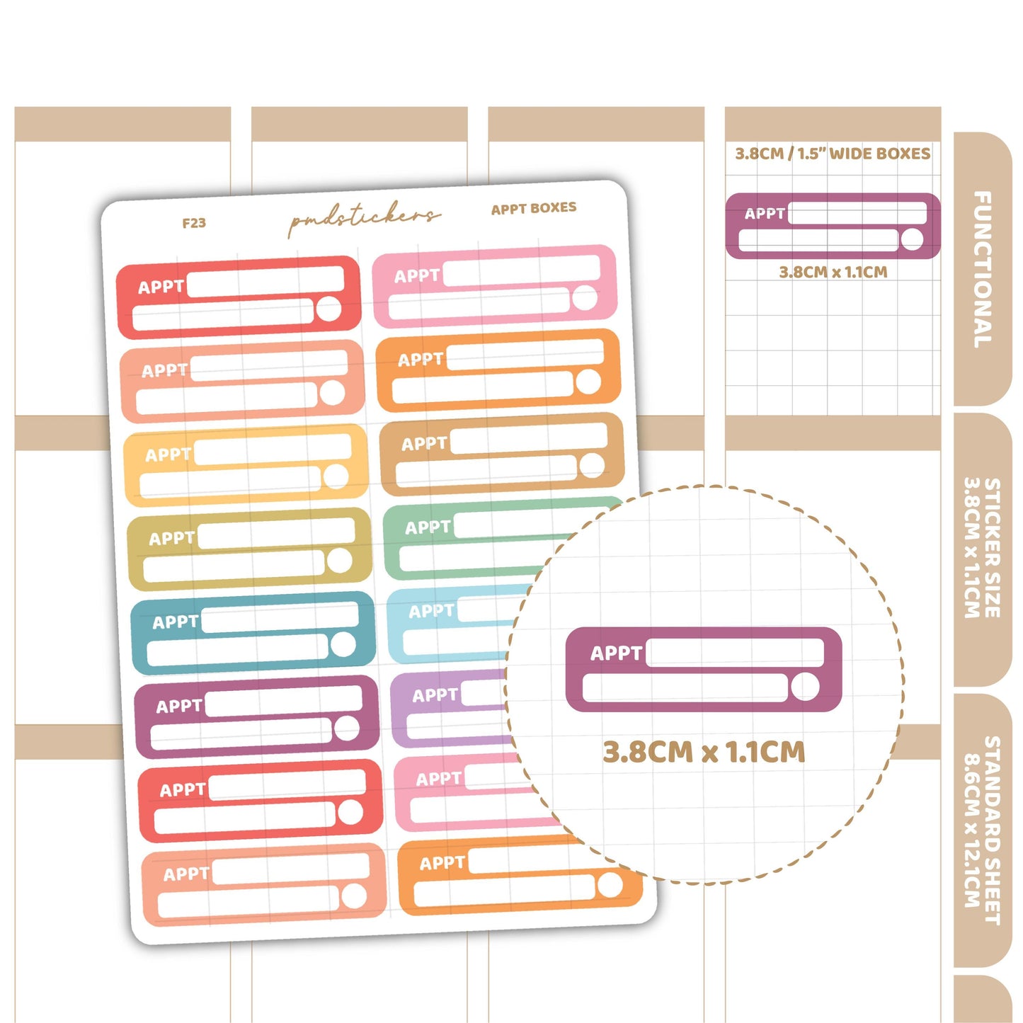 Appt Box Stickers | Functional Planner Stickers | F23
