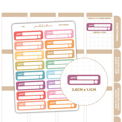 Appt Box Stickers | Functional Planner Stickers | F23
