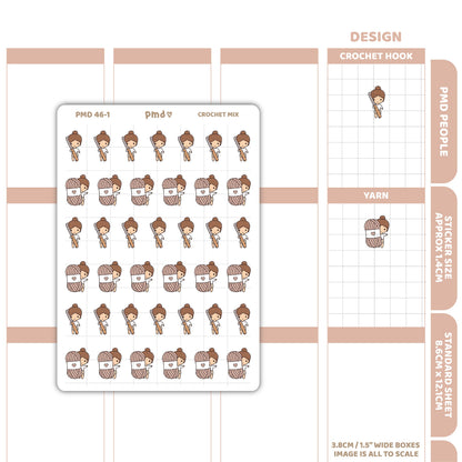 Crochet Stickers | PMD People Planner Stickers | PMD46