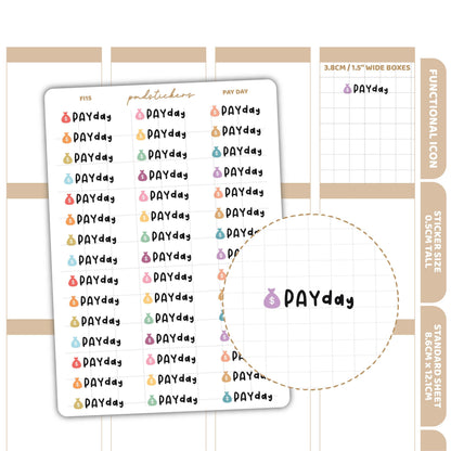 Pay Day Stickers | Functional Icon Planner Stickers | FI15