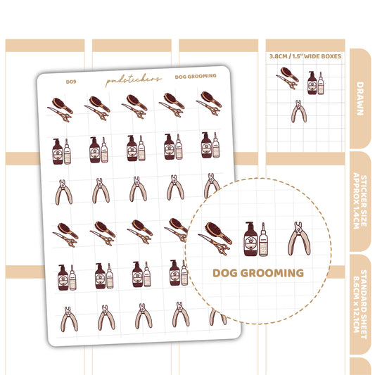 Dog Grooming Stickers | Drawn Planner Stickers | D09