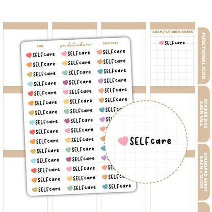 Self Care Stickers | Functional Icon Planner Stickers | FI02