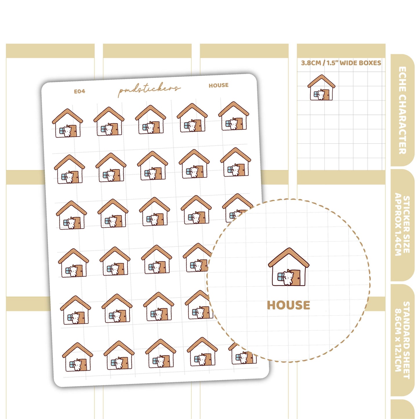 House Stickers | Eche Character Planner Stickers | E04