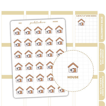 House Stickers | Eche Character Planner Stickers | E04