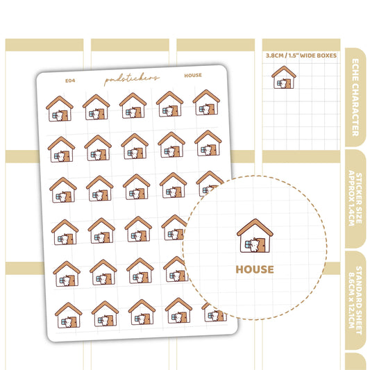House Stickers | Eche Character Planner Stickers | E04
