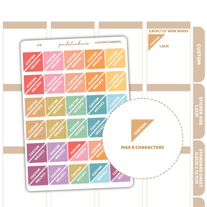 Custom Corner Stickers | Custom Planner Stickers | C16