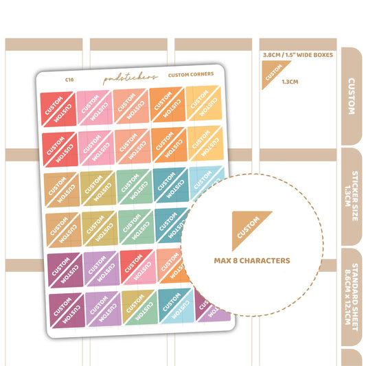 Custom Corner Stickers | Custom Planner Stickers | C16
