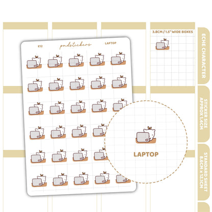 Laptop Stickers | Eche Character Planner Stickers | E12