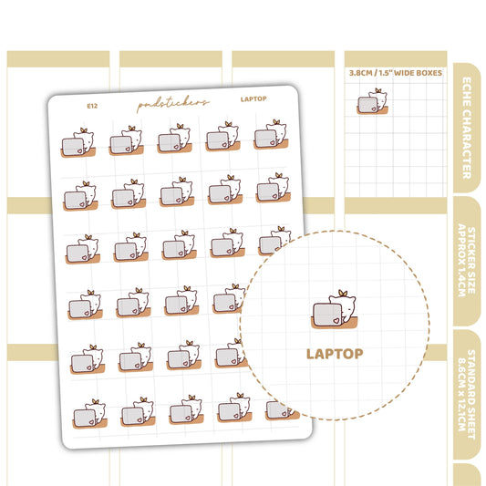 Laptop Stickers | Eche Character Planner Stickers | E12