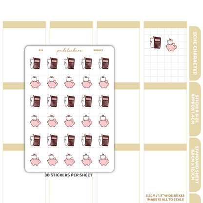 Budget Stickers | Eche Character Planner Stickers | E33