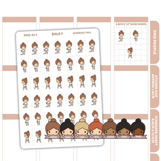 Workout Stickers | PMD People Planner Stickers | PMD41