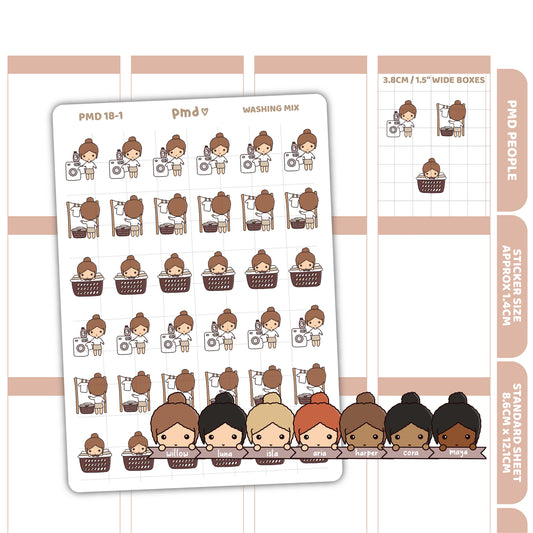 Washing Stickers | PMD People Planner Stickers | PMD18