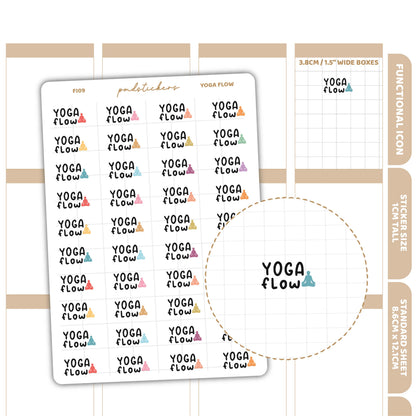Yoga Flow Stickers | Functional Icon Planner Stickers | FI09
