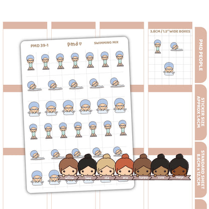 Swimming Stickers | PMD People Planner Stickers | PMD39