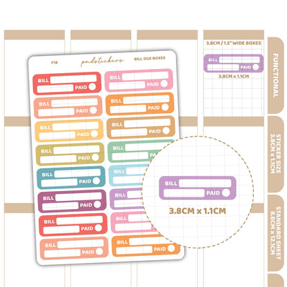 Bill Tracker Stickers | Functional Planner Stickers | F18