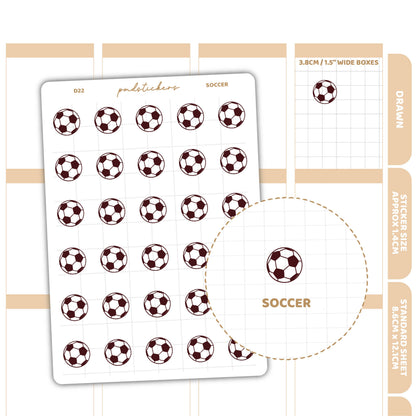 Soccer Stickers | Drawn Planner Stickers | D22