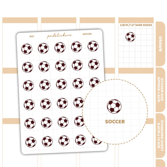 Soccer Stickers | Drawn Planner Stickers | D22