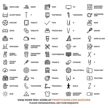 Custom Bill Stickers | Custom Minimal Planner Stickers | C22