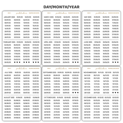 2025 Dates Minimal Font Stickers | Minimal Planner Stickers | M23(6)