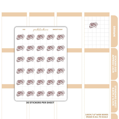 Breast Pump Stickers | Drawn Planner Stickers | D10