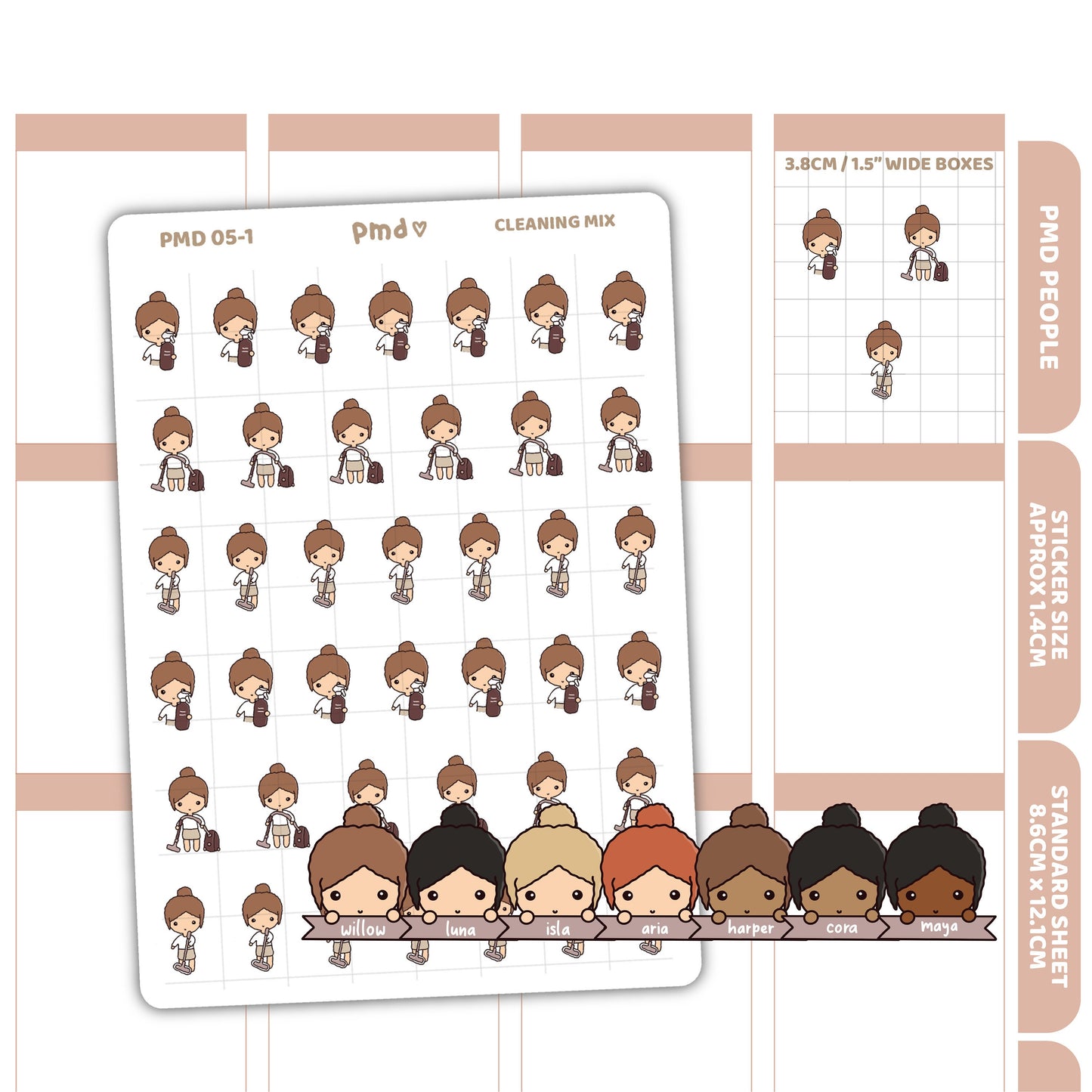 Cleaning Stickers | PMD People Planner Stickers | PMD05