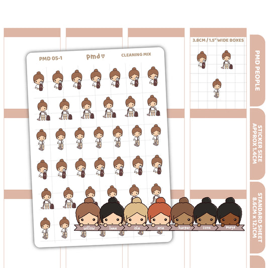 Cleaning Stickers | PMD People Planner Stickers | PMD05