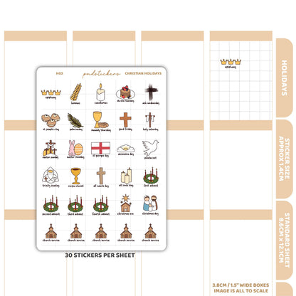 Christian Holiday Stickers | Holiday Planner Stickers | H03