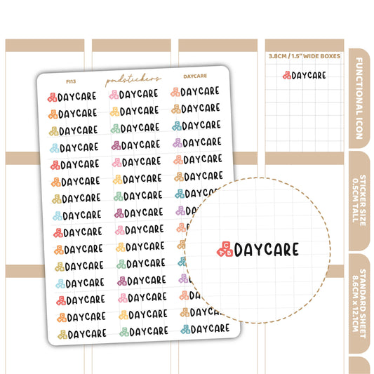 Daycare Stickers | Functional Icon Planner Stickers | FI13