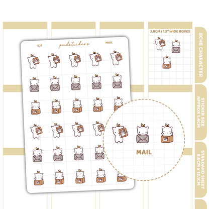Mail Stickers | Eche Character Planner Stickers | E21