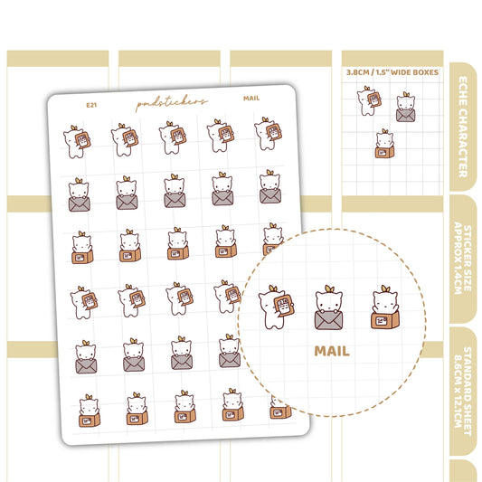 Mail Stickers | Eche Character Planner Stickers | E21