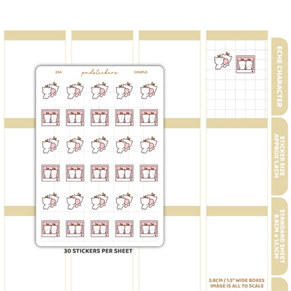 Couple Stickers | Eche Character Planner Stickers | E34