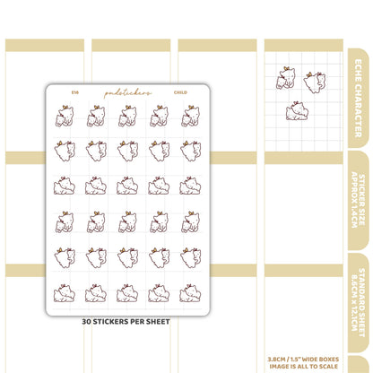 Child Stickers | Eche Character Planner Stickers | E16