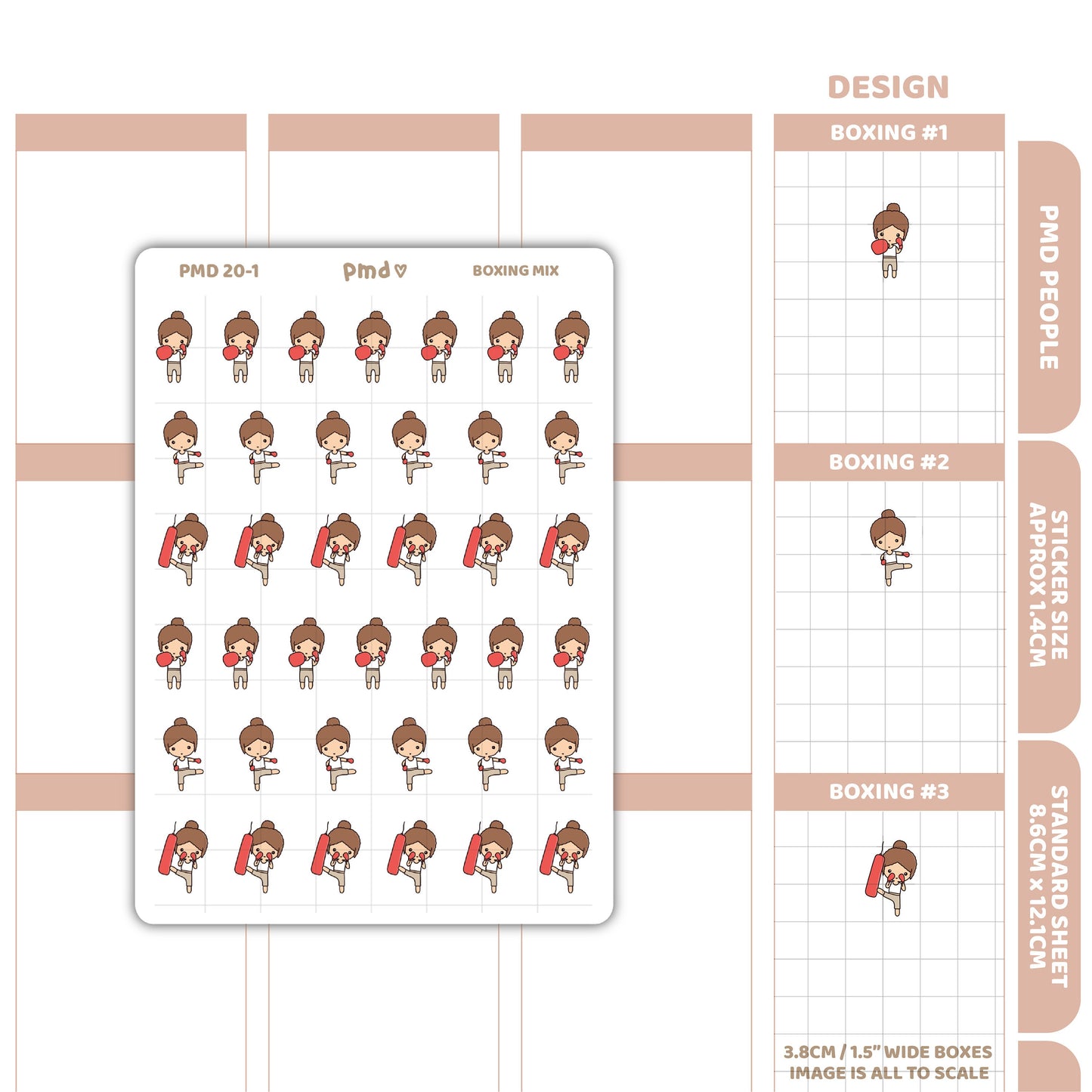Boxing Stickers | PMD People Planner Stickers | PMD20