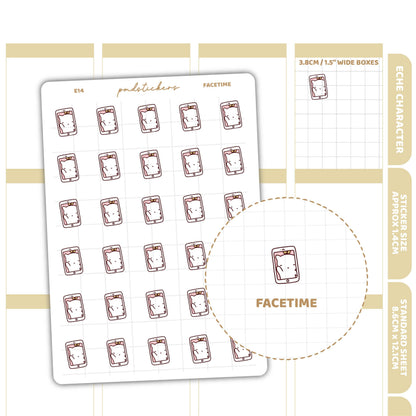 FaceTime Stickers | Eche Character Planner Stickers | E14
